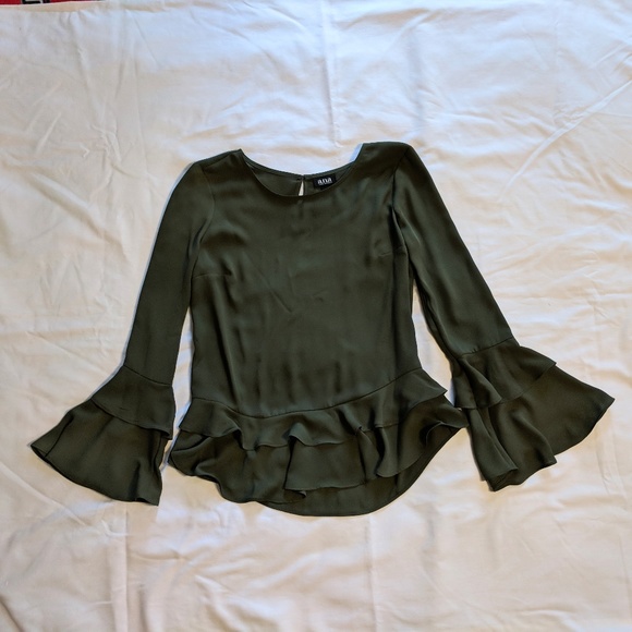 a.n.a Tops - Ana Olive Green Bell Sleeve Flowing Blouse